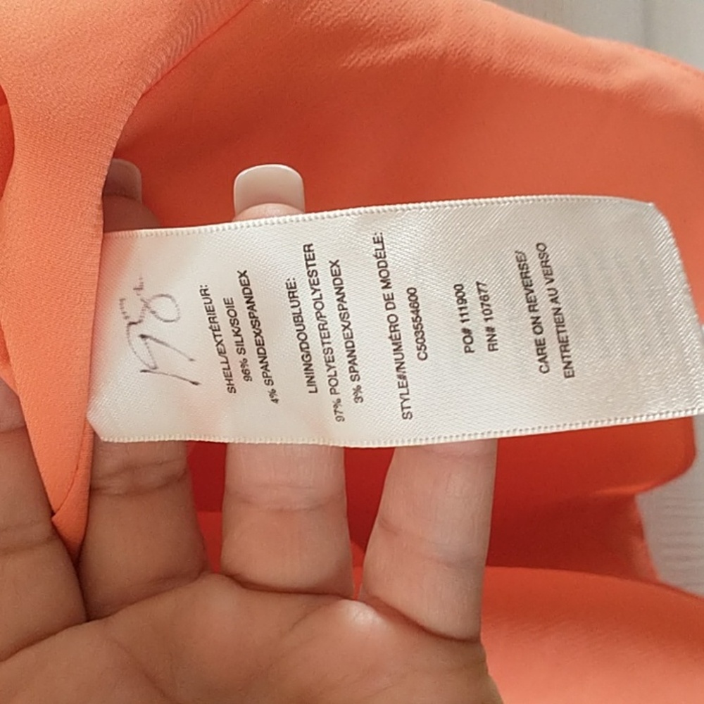 Alice & Olivia Fierra Y Back Dress Orange Silk Size Medium - Picture 5 of 5